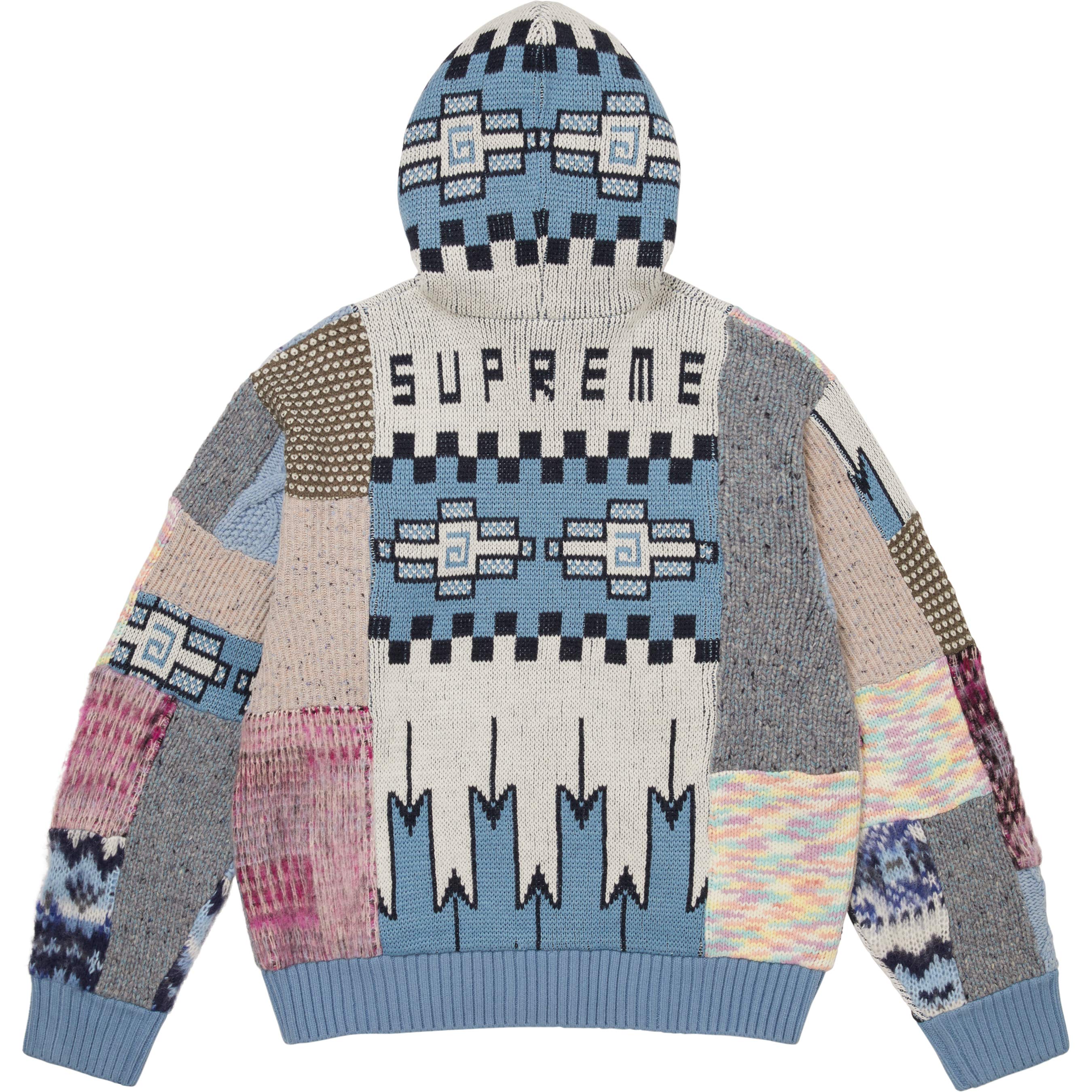 Patchwork Zip Up Hooded Sweater view 12